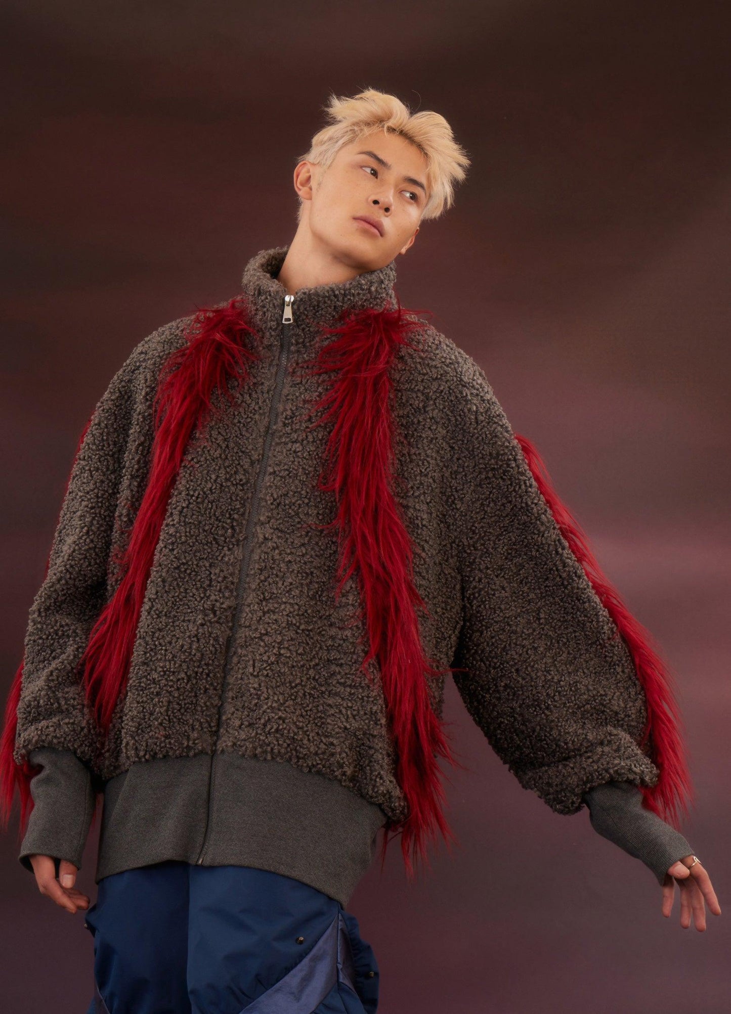 Y2K Harajuku Punk Faux Fur Jacket