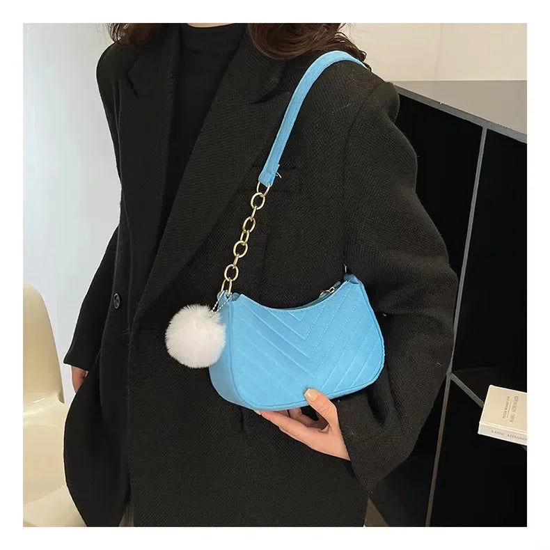 Solid Color Mini Underarm Shoulder Bag