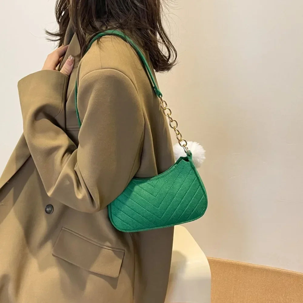Solid Color Mini Underarm Shoulder Bag