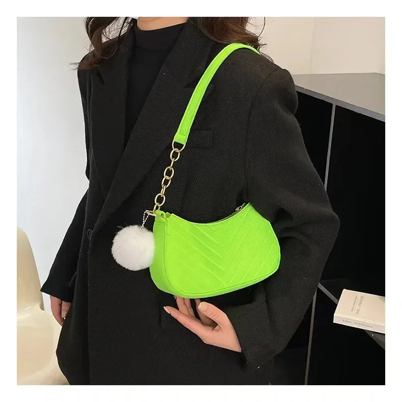 Solid Color Mini Underarm Shoulder Bag