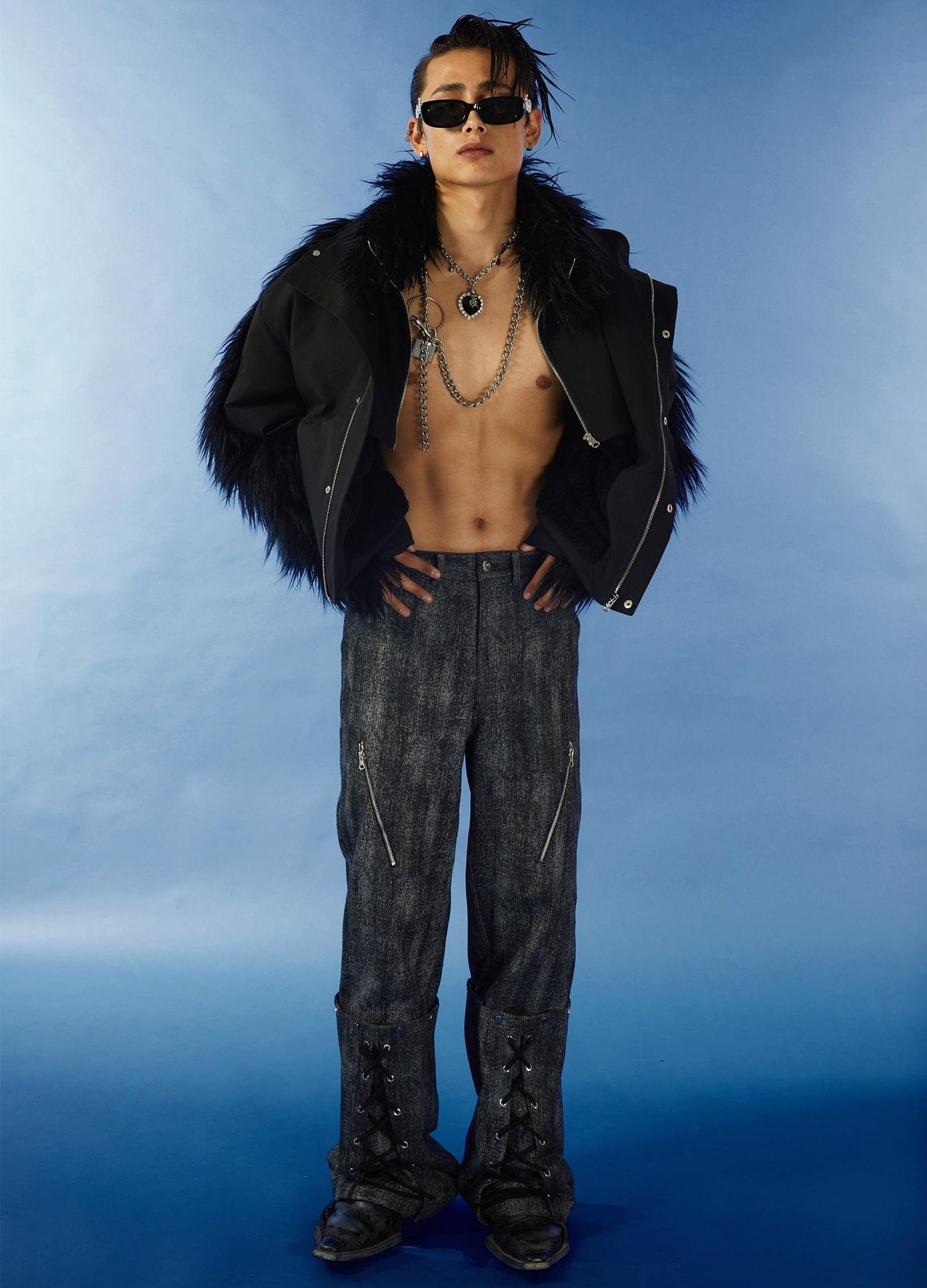 Retro Zebra Print Faux Fur Lined Puffer Jacket