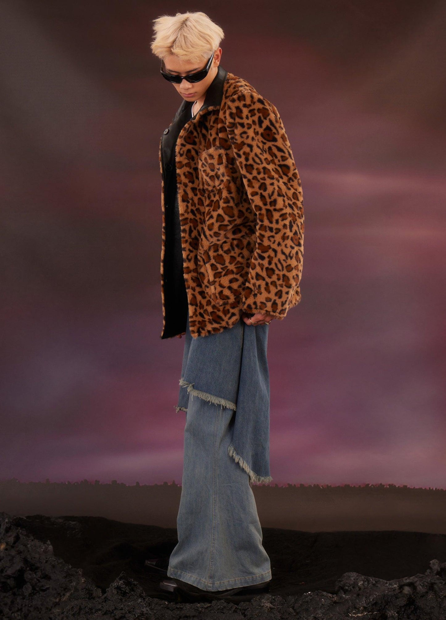 Retro Distressed Denim Flare Pants