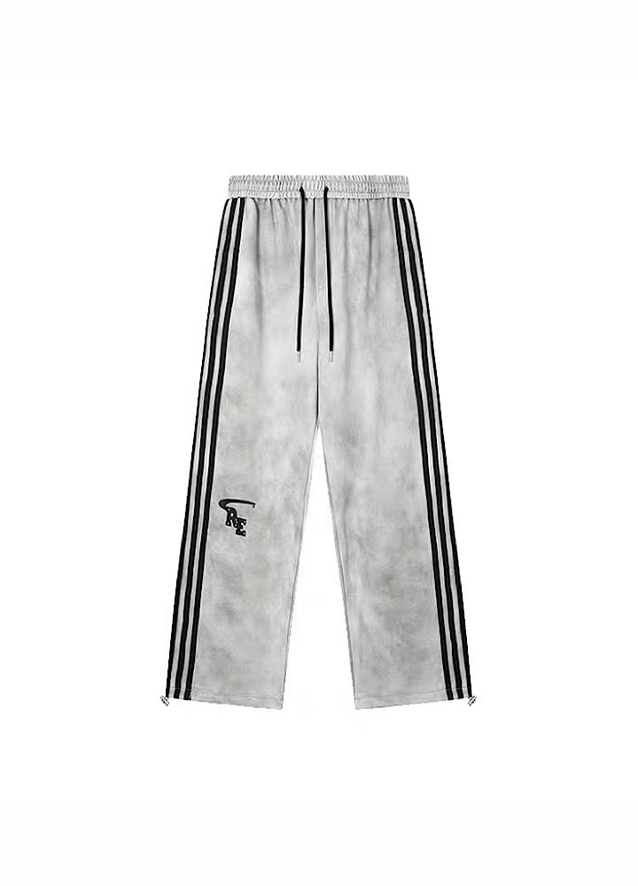 Striped Wide-Leg Track Pants