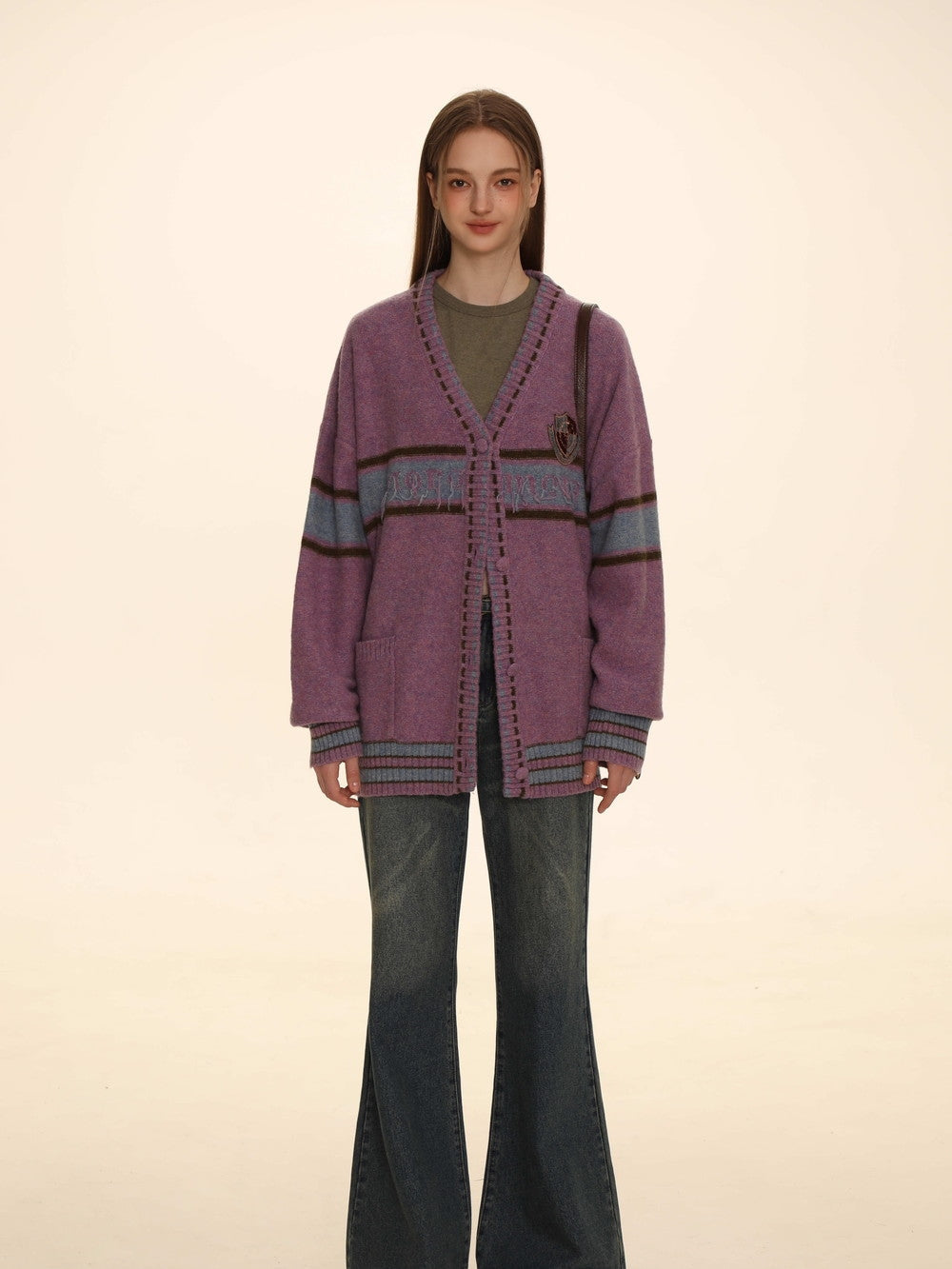 Retro Knit Oversize Long Cardigan