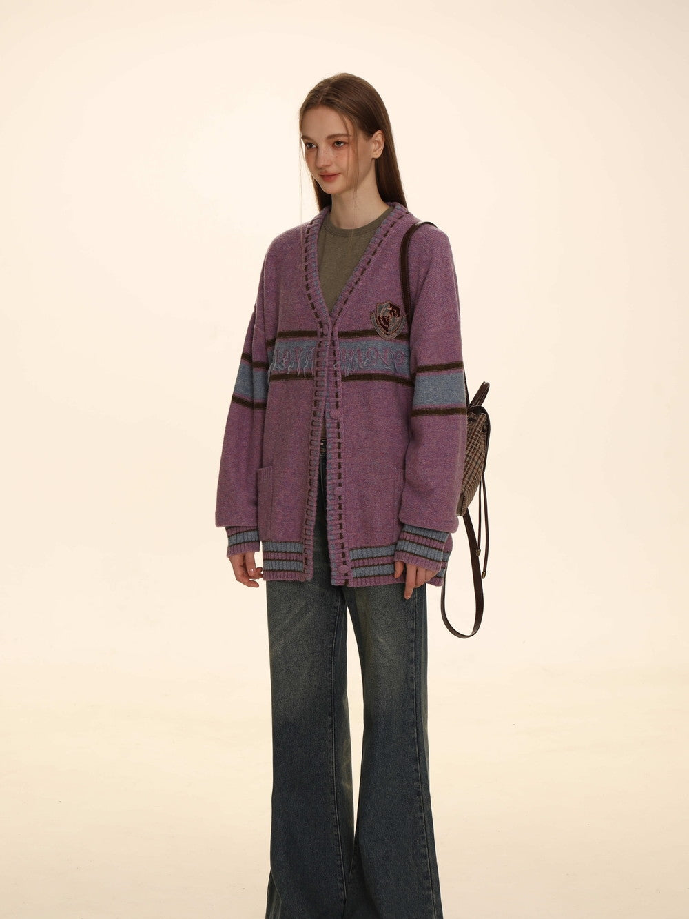 Retro Knit Oversize Long Cardigan