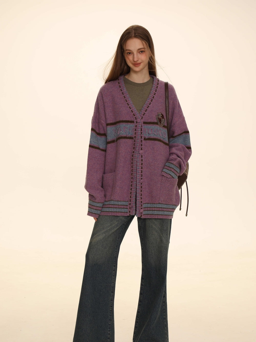 Retro Knit Oversize Long Cardigan