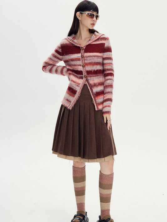 Casual Knit Long Border Cardgian