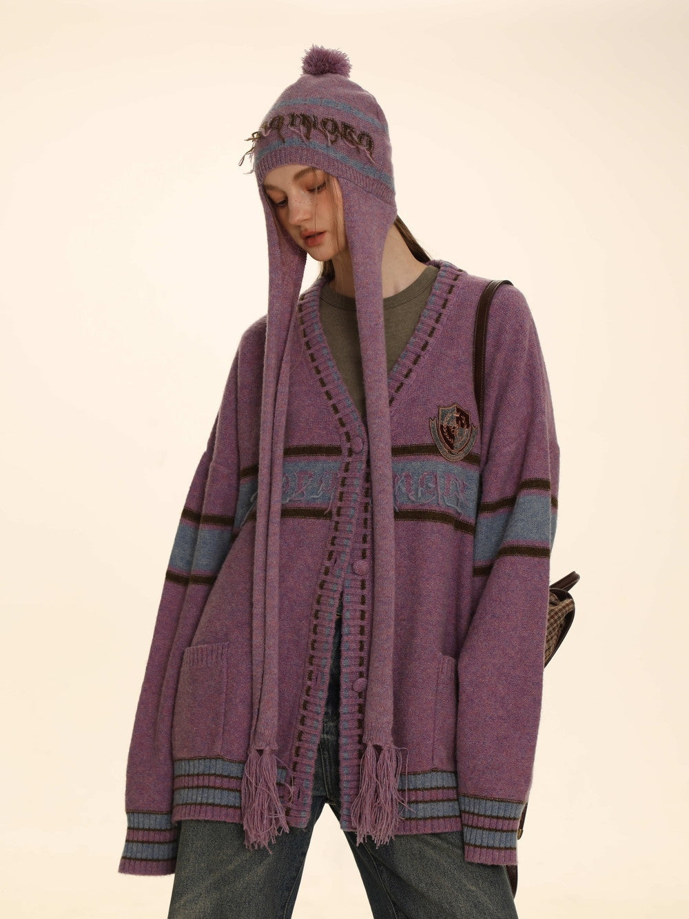 Retro Knit Oversize Long Cardigan