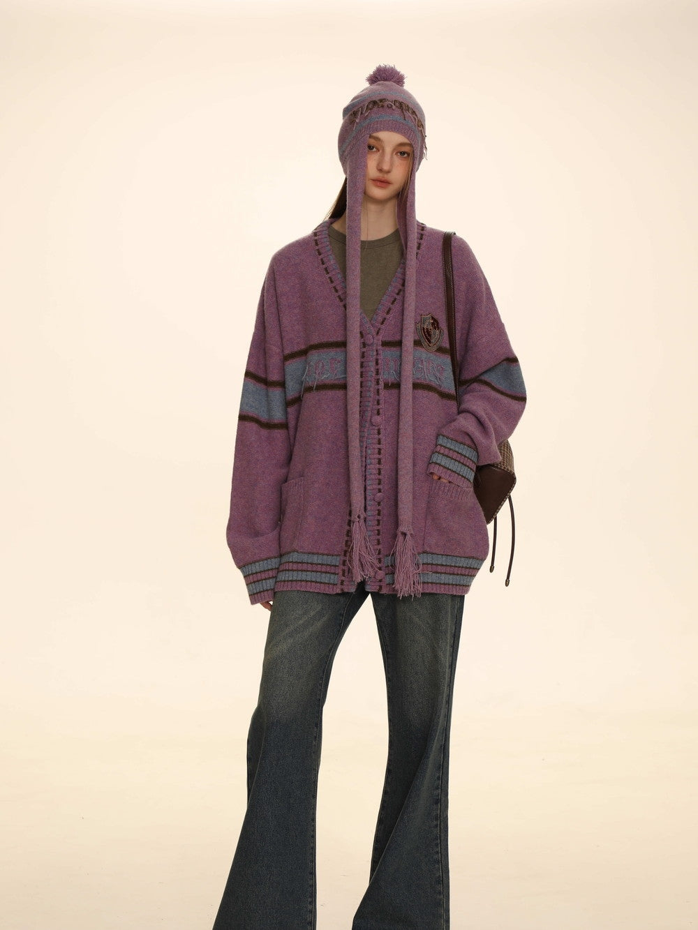 Retro Knit Oversize Long Cardigan