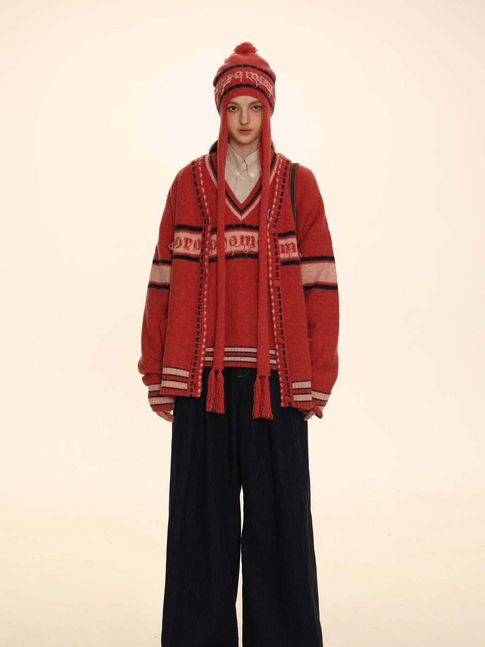 Retro Knit Oversize Long Cardigan