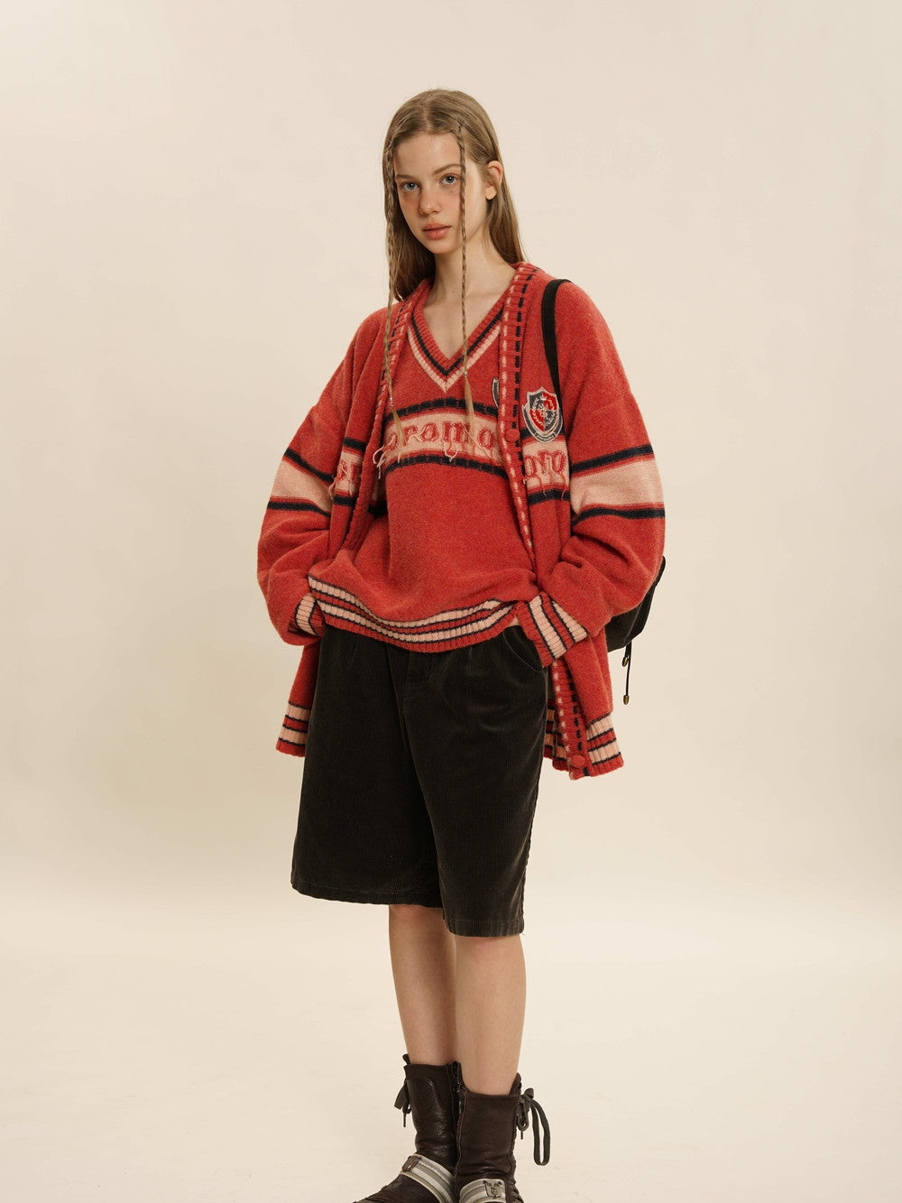 Retro Knit Oversize Long Cardigan