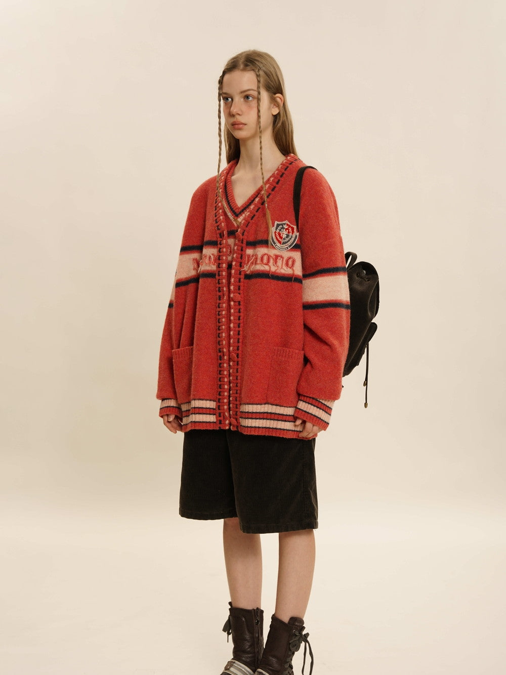 Retro Knit Oversize Long Cardigan