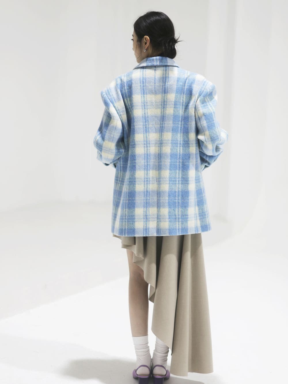 Retro Wool Refreshing Short-Coat - Classic Check Pattern