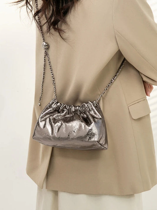 Metallic Ruched Bag
