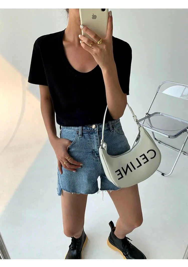 Summer Casual V-Neck White T-Shirt