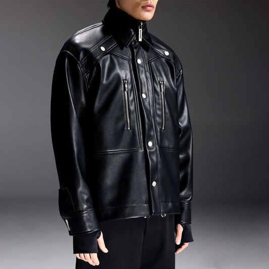 Faux Leather Motocross Jacket