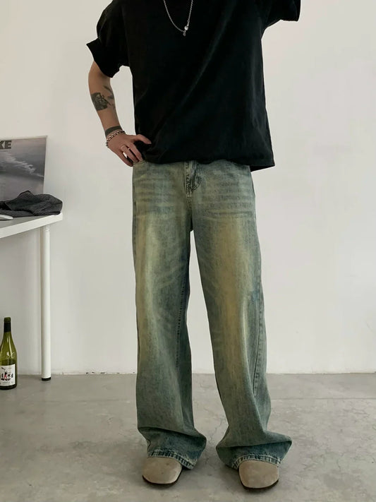 Retro Inpired Wide Leg Denim Jeans