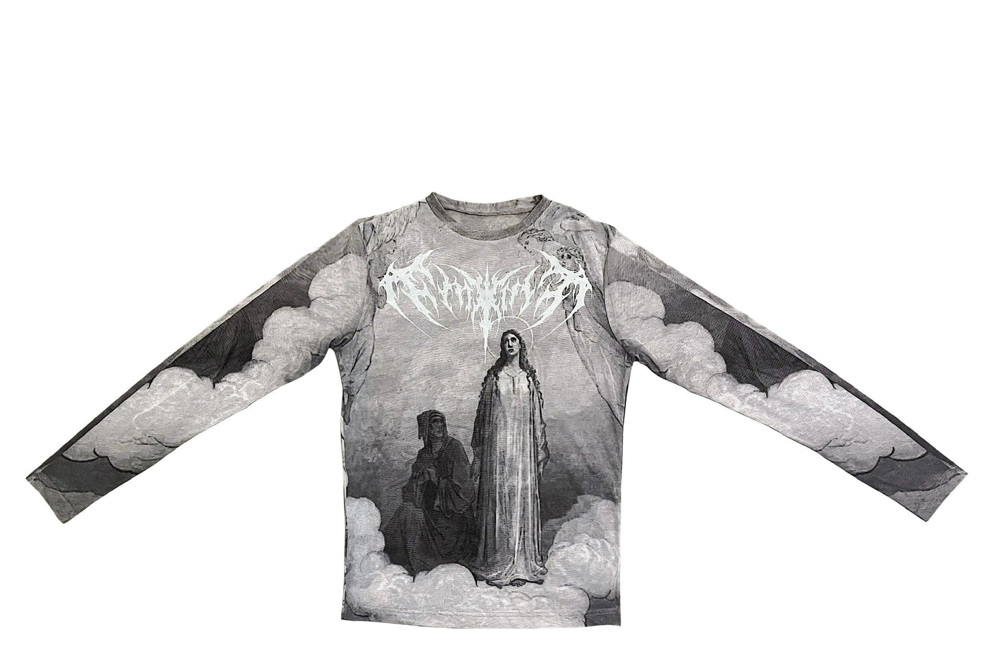 Religious Imagery Graphic Long-Sleeve Shirt