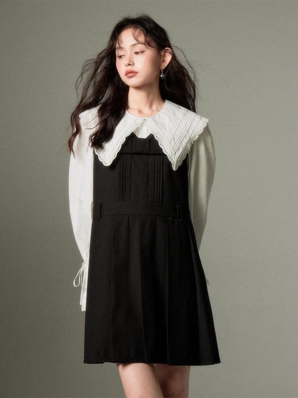 Sleeveless College Sense Bow Tie Jumpsuit Dress