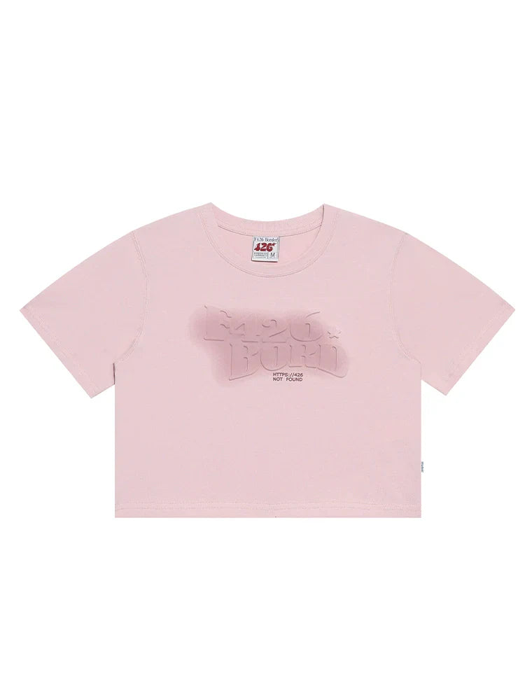 Tee With Embossed Letter Design