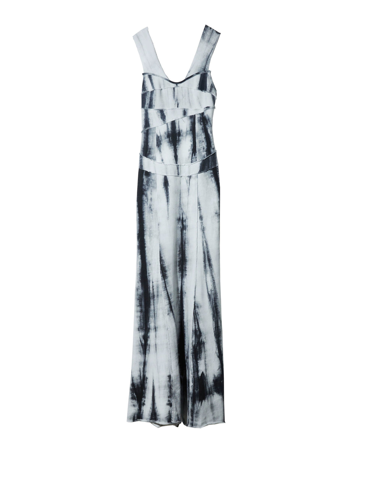 Elegant Tie-Dye Maxi Dress With Slim Straps