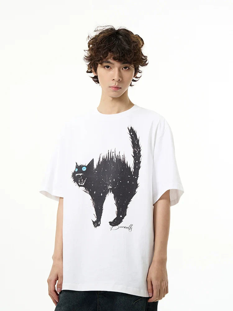 Purrfect Cat Print Short Sleeve Tee