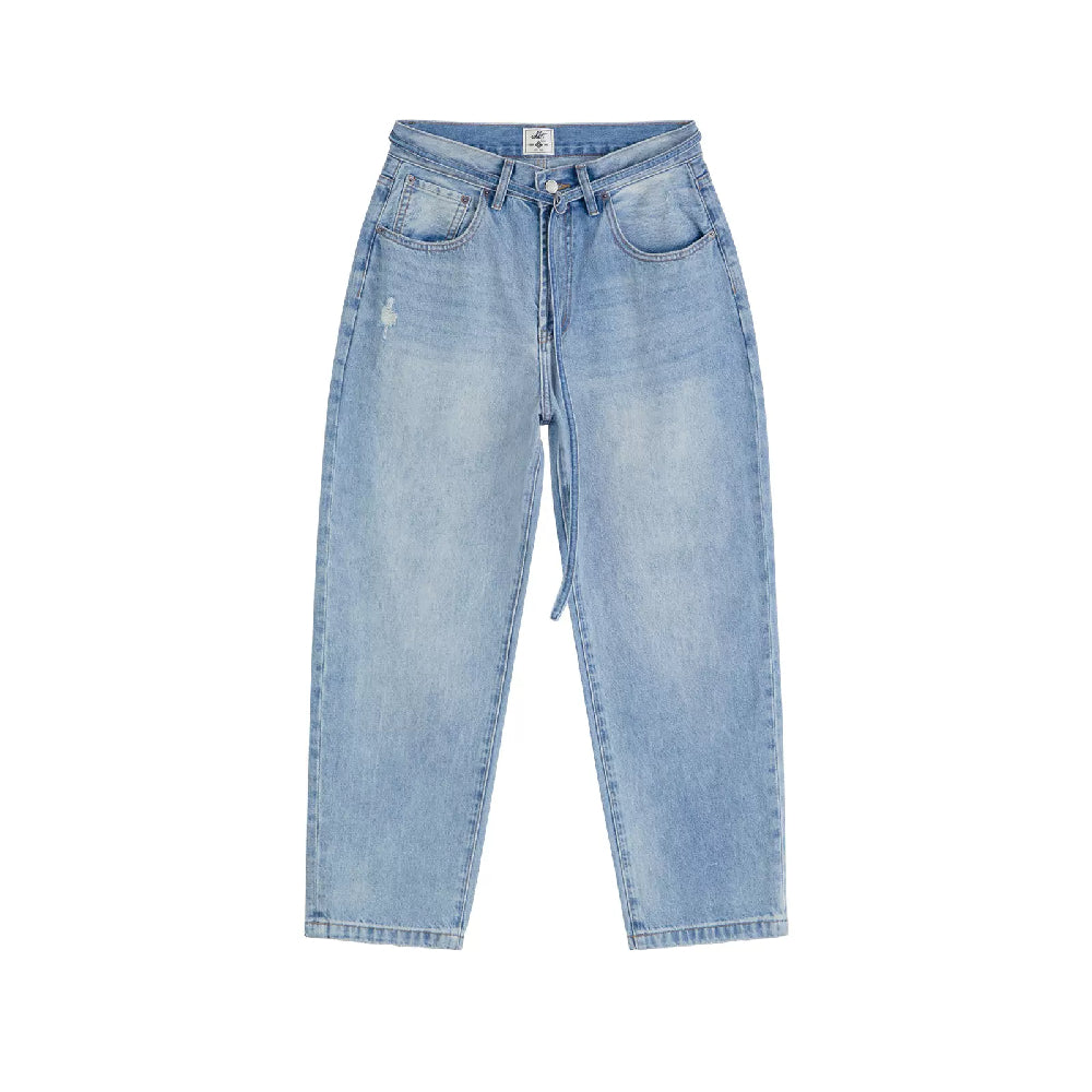 Straight-Leg Jeans With Adjustable Waist