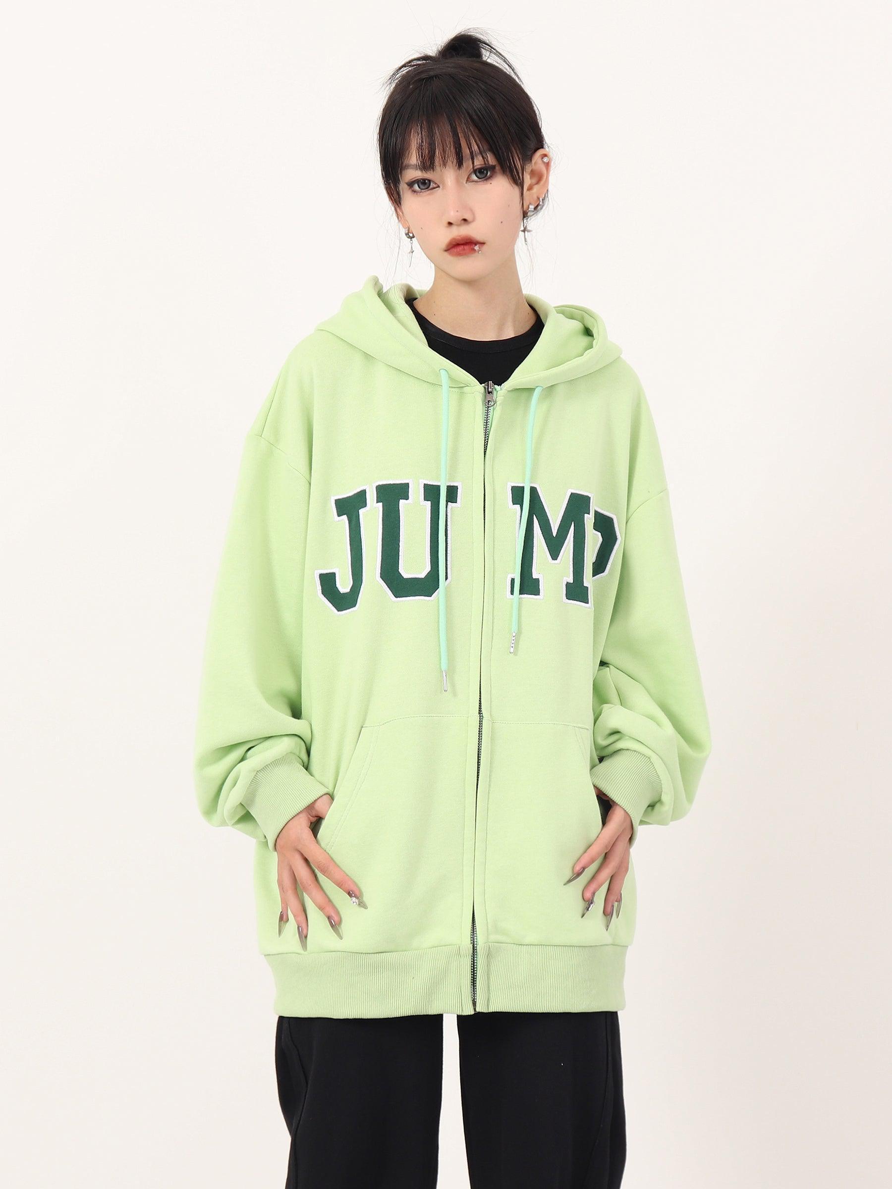 Casual Hoodie With Big Logo Zipper