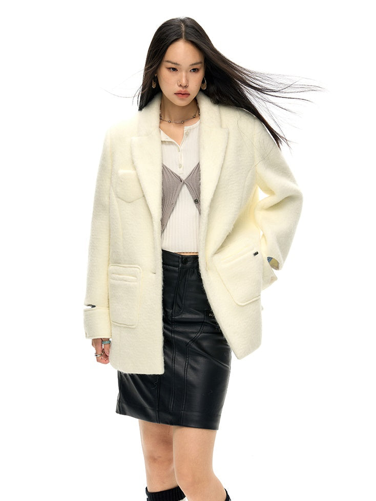 Wool Blend Oversize Jacket Coat