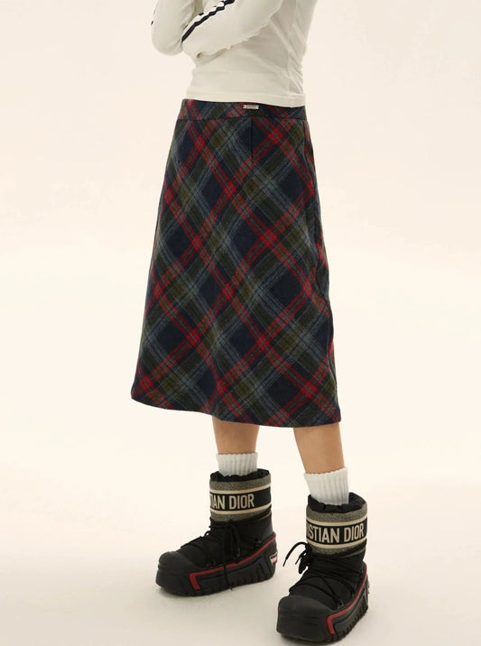 Classic Wool Check Mini Skirt