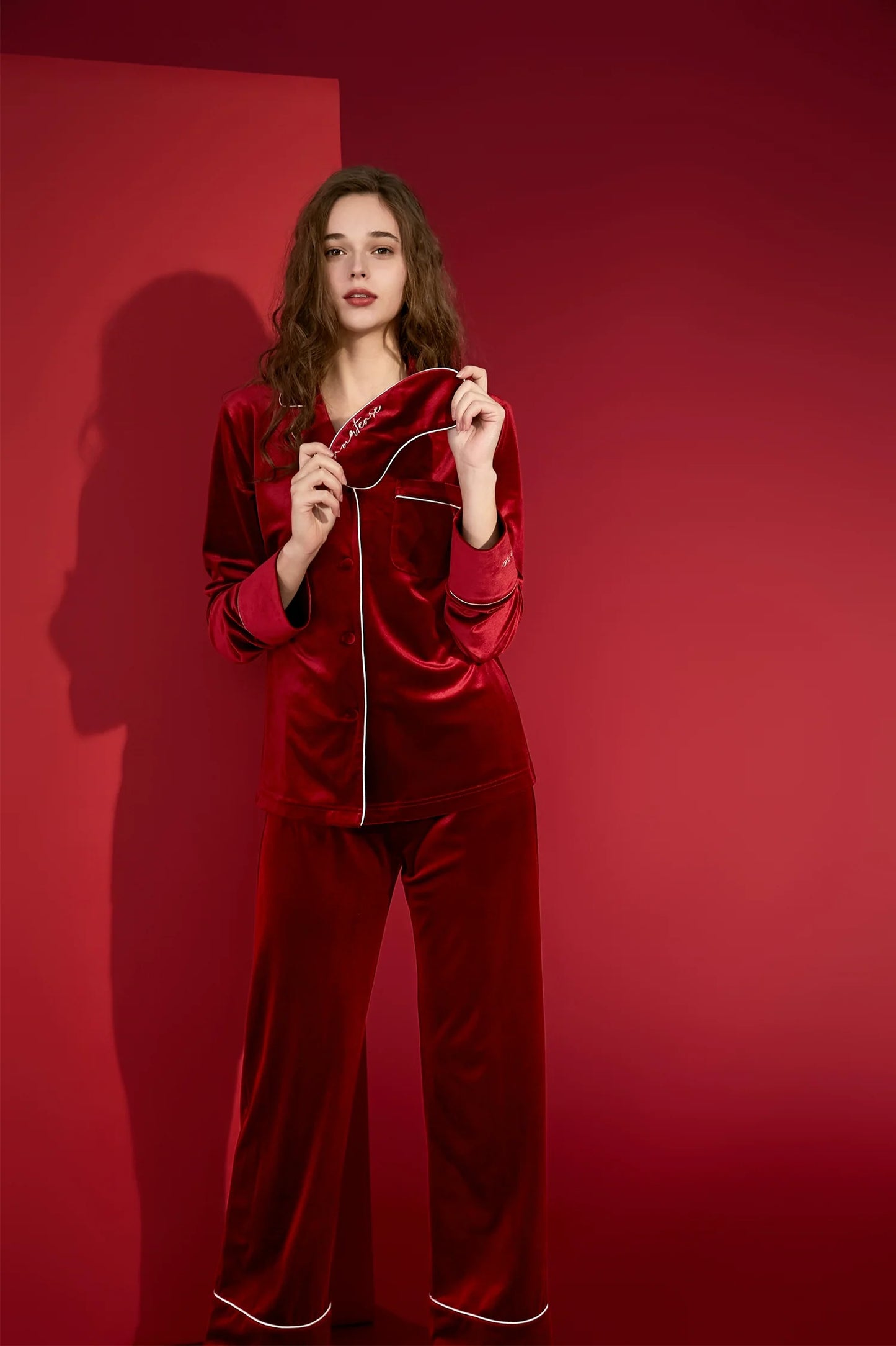 Thickened Velvet Long-Sleeve Loungewear Set