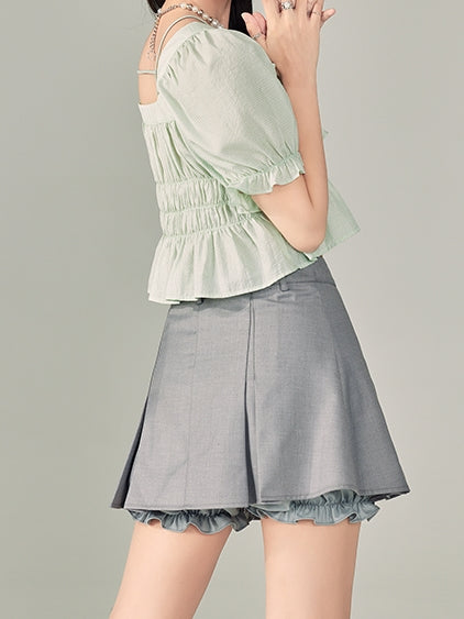 Stylish Pleated Culottes Skirt