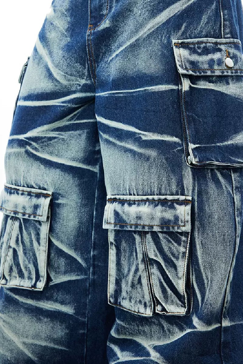 Rugged Heavy Washed Oversized Jeans