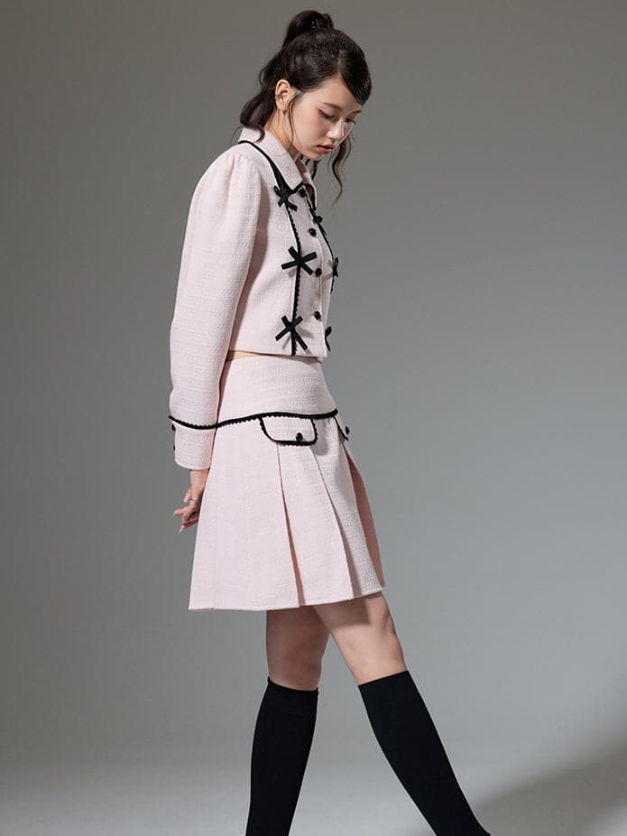 Small Fragrance Jacket & High Waist Skirt Combo
