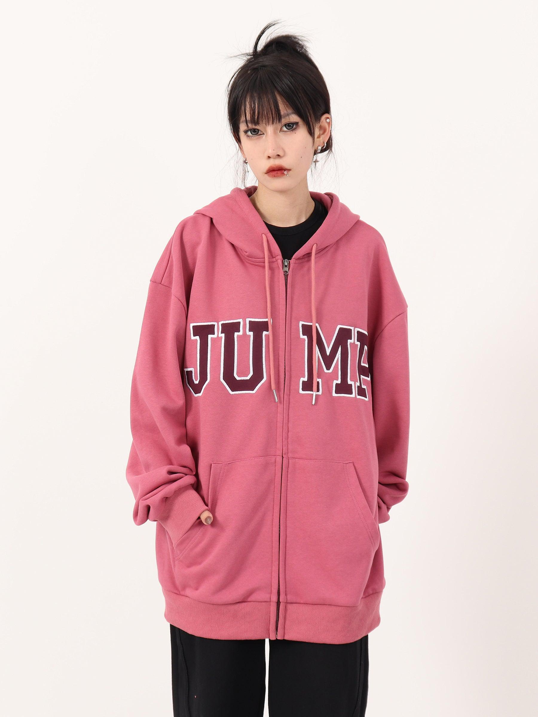 Casual Hoodie With Big Logo Zipper