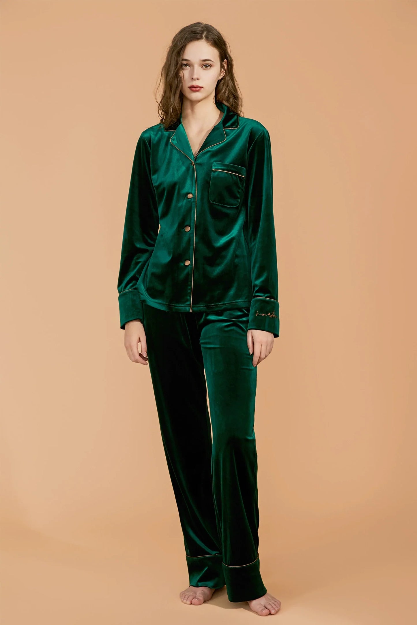 Thickened Velvet Long-Sleeve Loungewear Set