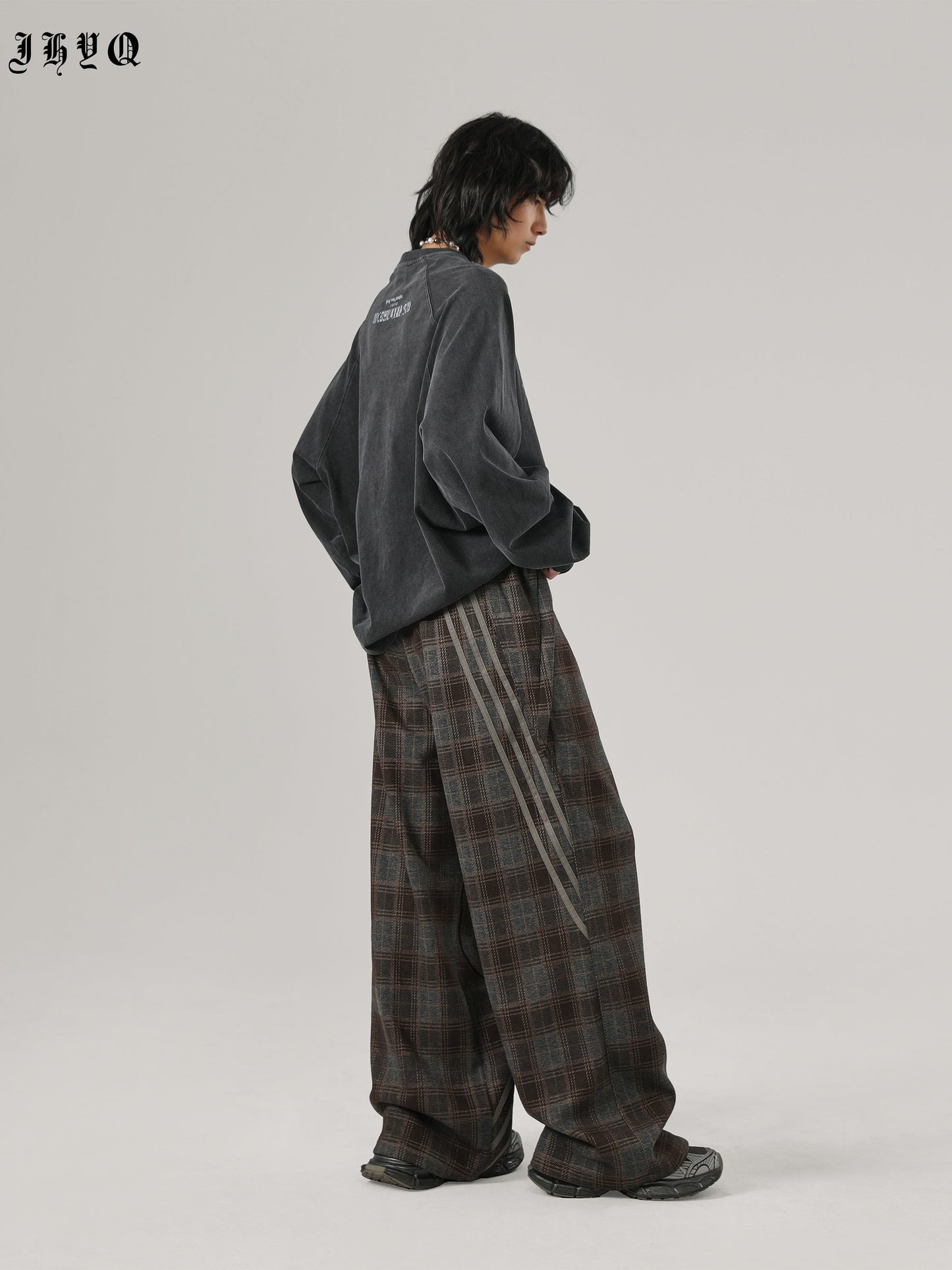 Sports Plaid Striped Paratrooper Pants