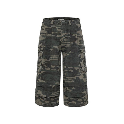 Mrnearly Camouflage Cargo Culottes - Unisex Urban Streetwear Bottoms