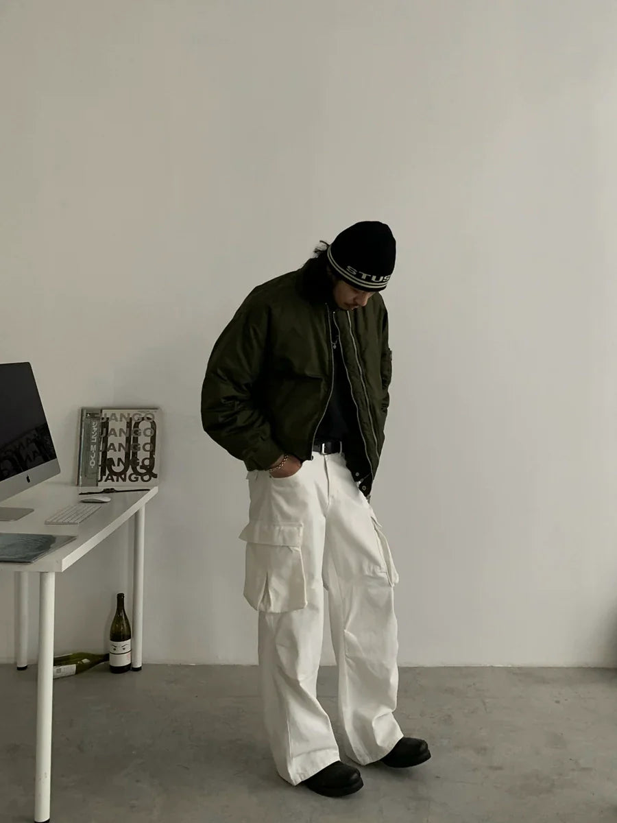 Retro Style Cargo Work Pants