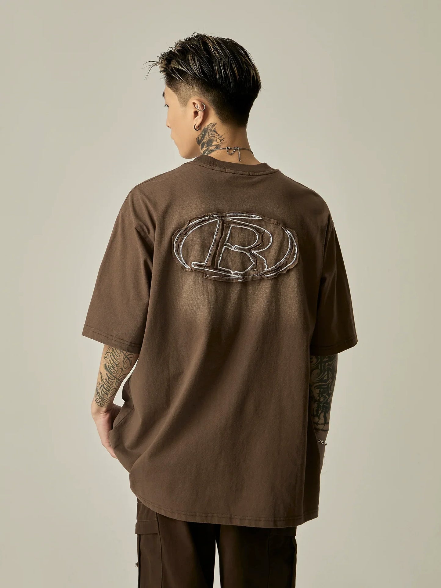 Tonal Embossed Logo Oversized Tee