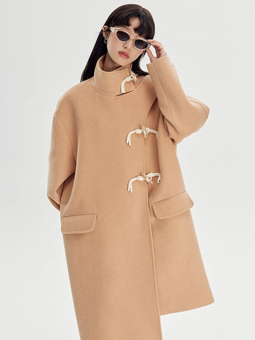 Woolen Coat With Horn Button