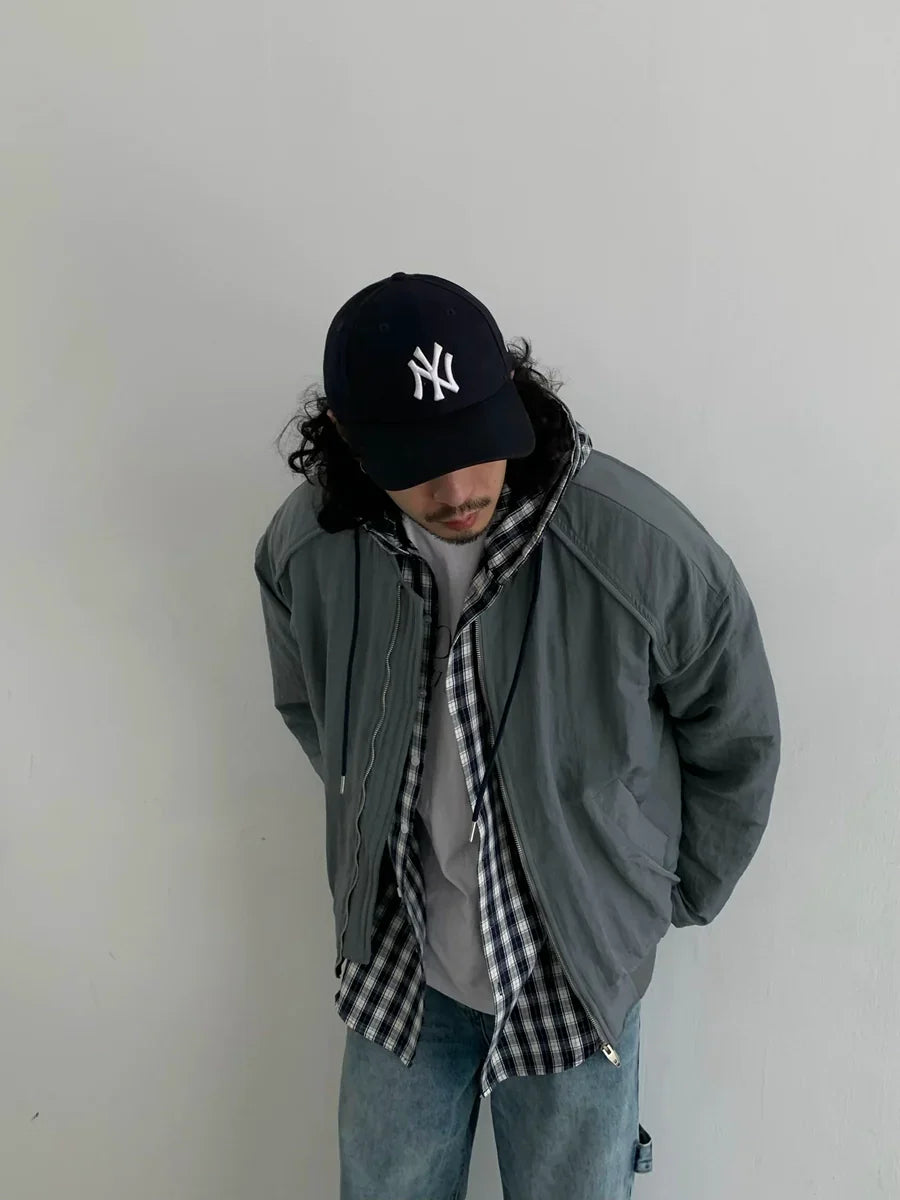 Zip-Up Nylon Cropped Jacket