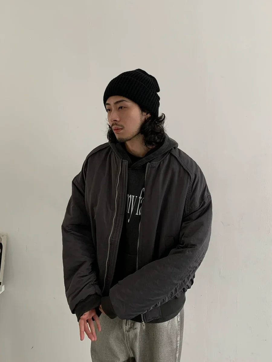 Zip-Up Nylon Cropped Jacket