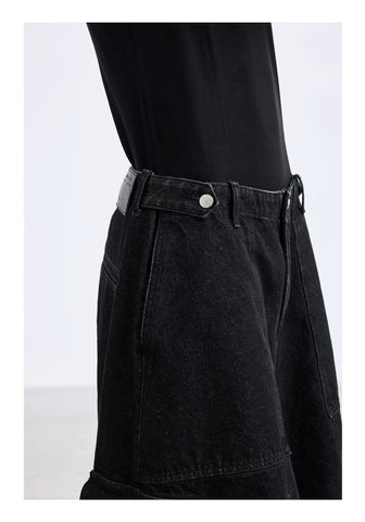 Wide-Leg Cargo Capri Pants