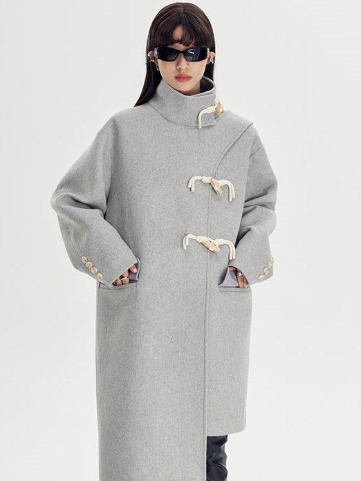 Woolen Coat With Horn Button