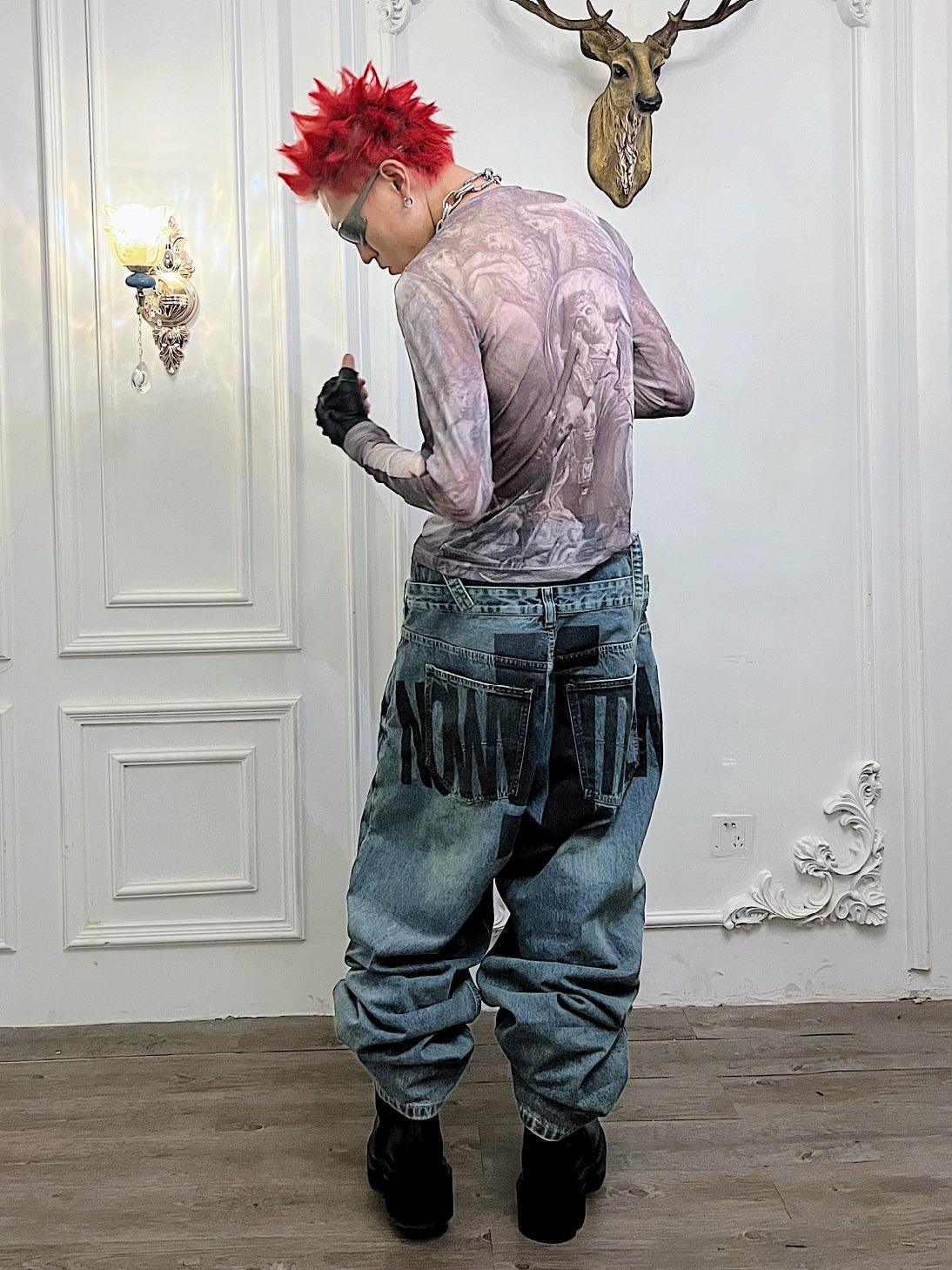 Religious Imagery Graphic Long-Sleeve Shirt