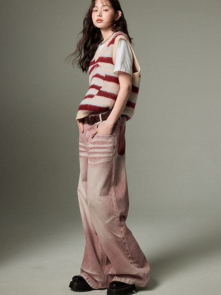 Retro Wide Leg Denim Jeans