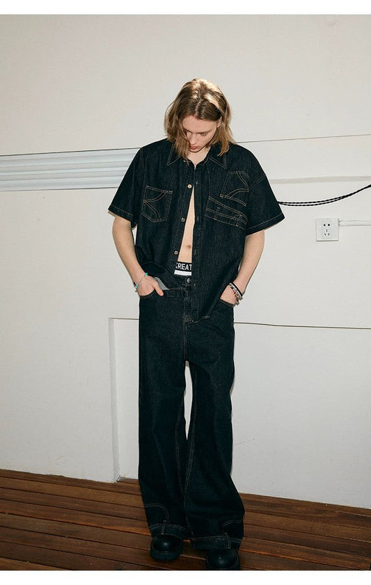 Denim Jacket With Flipped Pockets