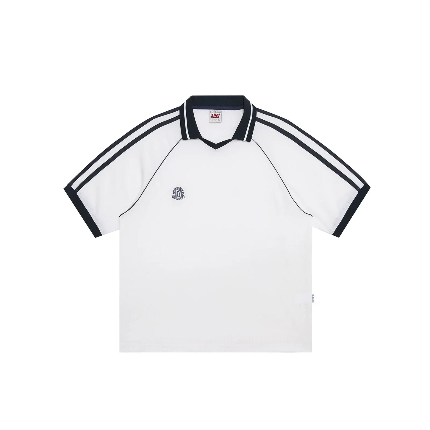 Striped Polo Neck Tee