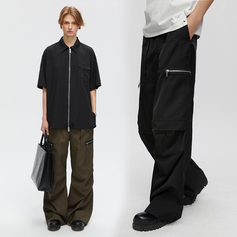 Pleated Pants With Zipped Pockets